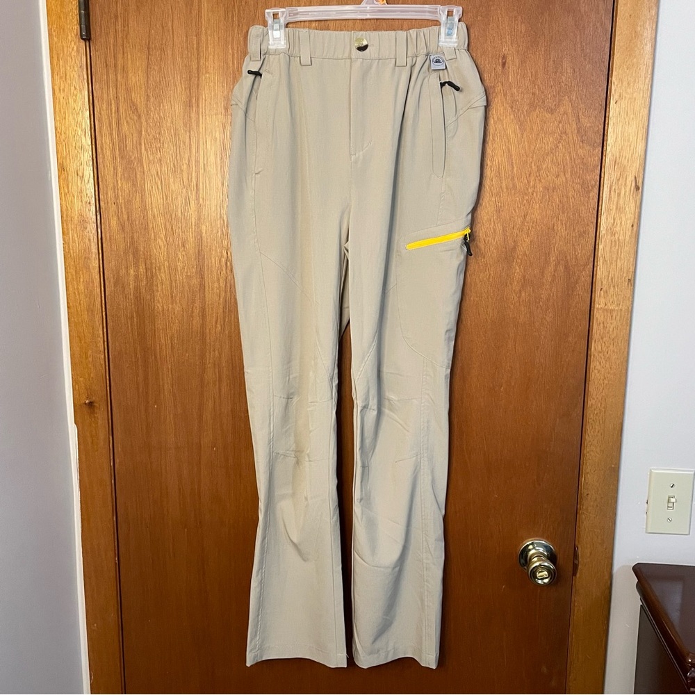 Mapamyumco men’s pants outdoor gear tan size small polyester elastane zip pocket
